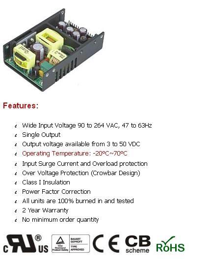 100W series power supply bare board